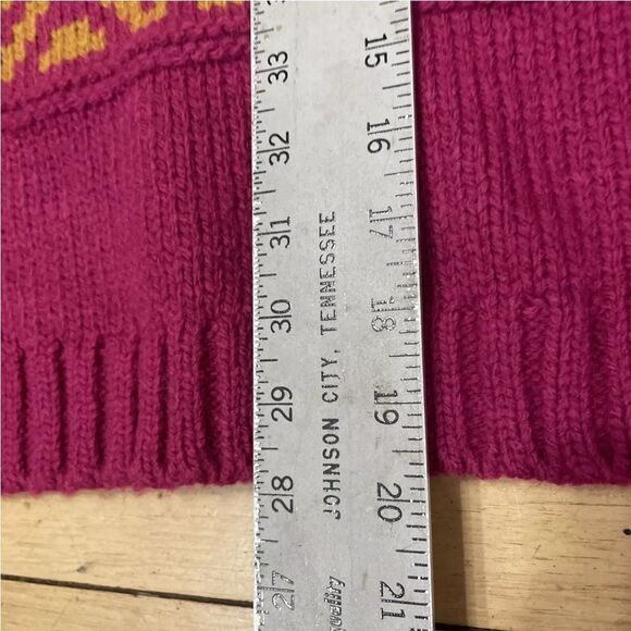 UNIVERSAL THREAD Crop Sweater Women Magenta Knit Mock Neck Gran Fair Isle L Geo - Picture 6 of 16